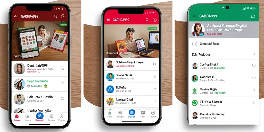 Antarmuka GARUDA999 yang user-friendly dengan berbagai alat editing.
