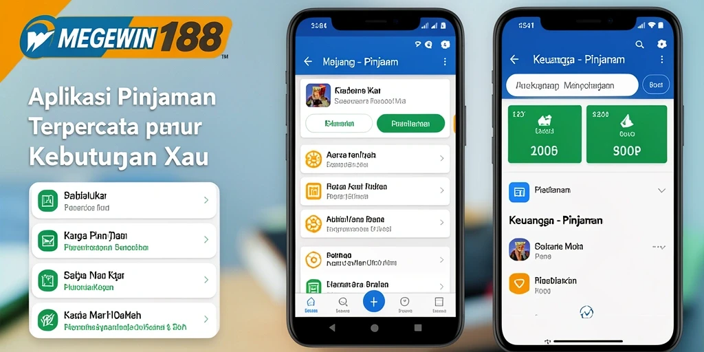 Antarmuka aplikasi MEGEWIN188 yang sederhana dan fungsional untuk pinjaman.