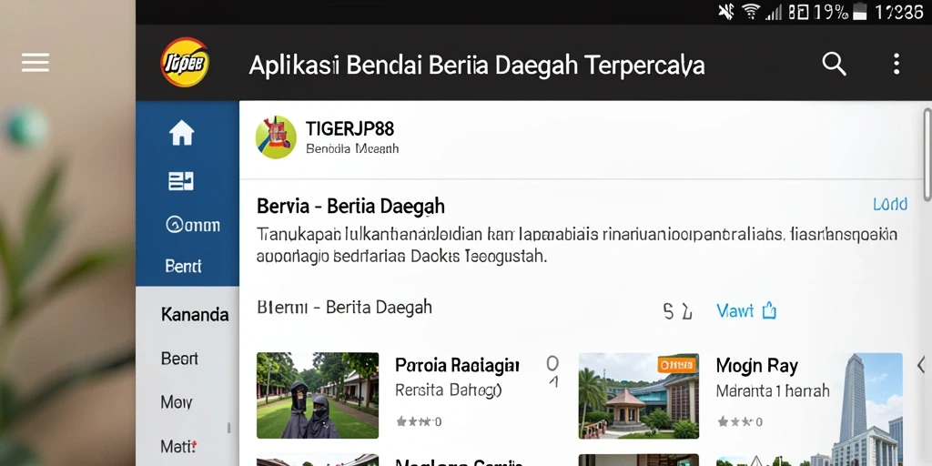 Tampilan antarmuka aplikasi Berita Daerah yang informatif.